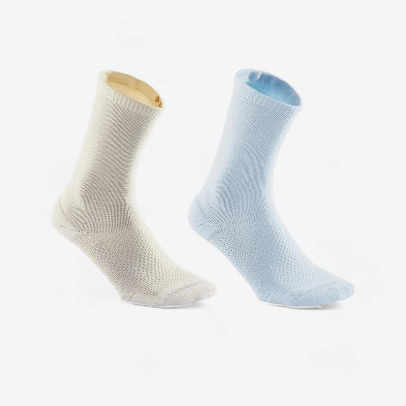 Calcetines Caminar Altos X2 Urban Walk Beis/azul Celeste 3 Calcetines Caminar Altos X2 Urban Walk Beis/azul Celeste