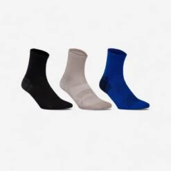 Calcetines Caminar Newfeel Adulto WS 100 Mid Negro (lote De 3 Pares) -Mejor Ropa Tienda calcetines caminarmarcha nordica ws 100 mid negrogrisazul 3 pares