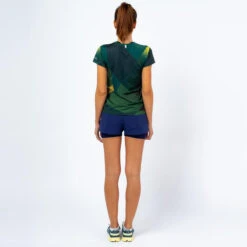 Camiseta De Manga Corta Running Poliéster Reciclado Mujer TRR Verde Y Azul -Mejor Ropa Tienda camiseta de manga corta running poliester reciclado mujer trr verde y azul 2