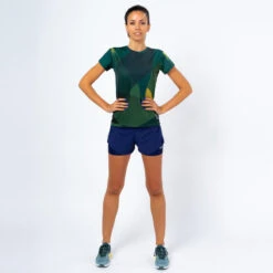Camiseta De Manga Corta Running Poliéster Reciclado Mujer TRR Verde Y Azul -Mejor Ropa Tienda camiseta de manga corta running poliester reciclado mujer trr verde y azul 3