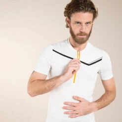 Camiseta Trail Running Hombre Blanco Manga Corta Cremallera -Mejor Ropa Tienda camiseta trail running hombre blanco manga corta cremallera 2