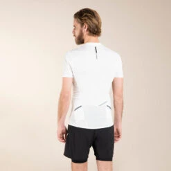 Camiseta Trail Running Hombre Blanco Manga Corta Cremallera -Mejor Ropa Tienda camiseta trail running hombre blanco manga corta cremallera 3