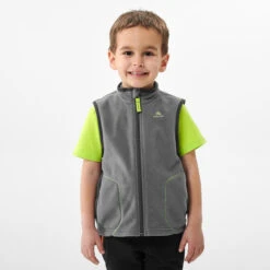 Chaleco Polar De Montaña Y Trekking Niños 2-6 Años Quechua MH150 Gris