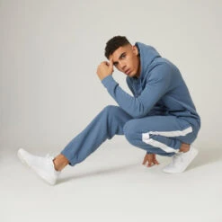 Pantalón Chándal Fitness Felpa Hombre Domyos Azul -Mejor Ropa Tienda pantalon chandal fitness felpa hombre domyos azul 2