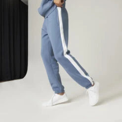 Pantalón Chándal Fitness Felpa Hombre Domyos Azul