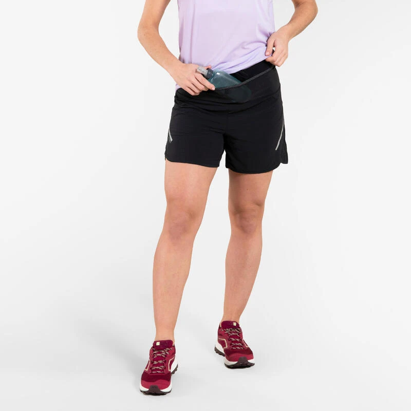 Pantalón Corto Trail Running Holgado Mujer Negro 3 Pantalón Corto Trail Running Holgado Mujer Negro